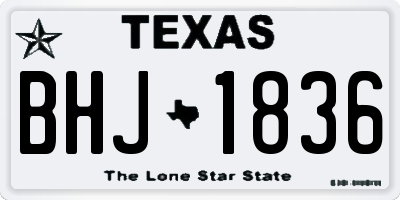TX license plate BHJ1836