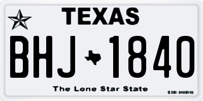 TX license plate BHJ1840