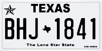 TX license plate BHJ1841