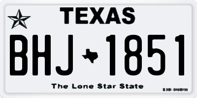 TX license plate BHJ1851