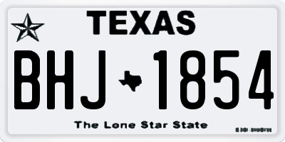 TX license plate BHJ1854