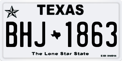TX license plate BHJ1863