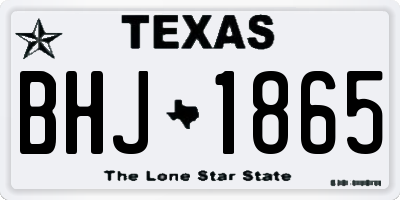 TX license plate BHJ1865