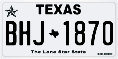 TX license plate BHJ1870
