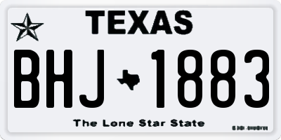 TX license plate BHJ1883