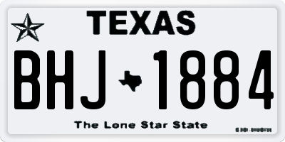 TX license plate BHJ1884