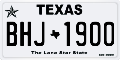 TX license plate BHJ1900