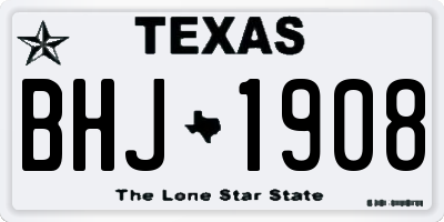 TX license plate BHJ1908