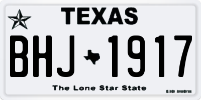TX license plate BHJ1917