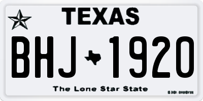 TX license plate BHJ1920