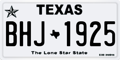 TX license plate BHJ1925