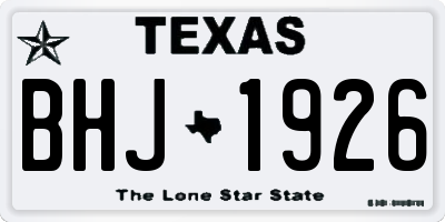 TX license plate BHJ1926