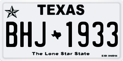 TX license plate BHJ1933