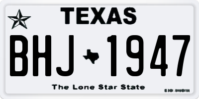 TX license plate BHJ1947