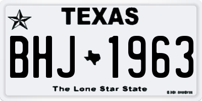 TX license plate BHJ1963