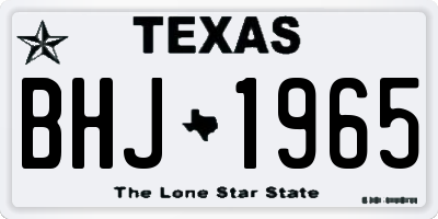 TX license plate BHJ1965