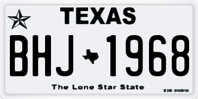 TX license plate BHJ1968