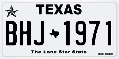 TX license plate BHJ1971