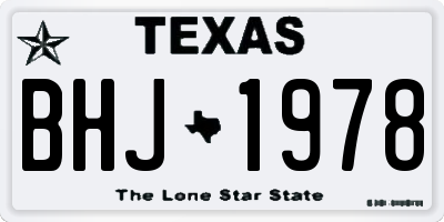 TX license plate BHJ1978