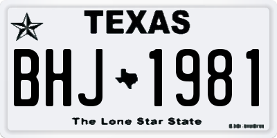 TX license plate BHJ1981