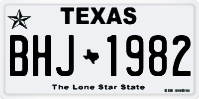 TX license plate BHJ1982