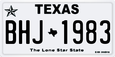 TX license plate BHJ1983