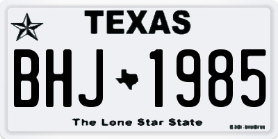 TX license plate BHJ1985