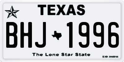 TX license plate BHJ1996