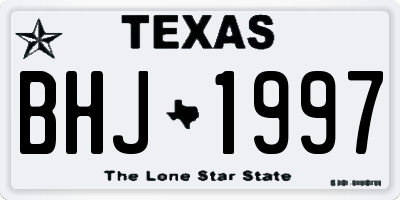 TX license plate BHJ1997