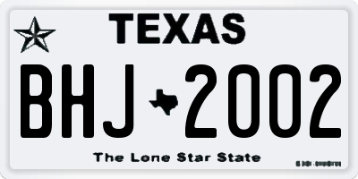 TX license plate BHJ2002