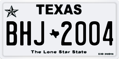TX license plate BHJ2004
