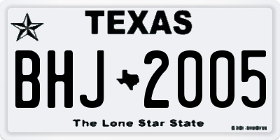 TX license plate BHJ2005