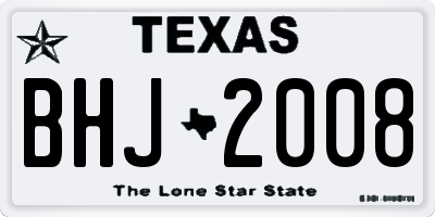 TX license plate BHJ2008