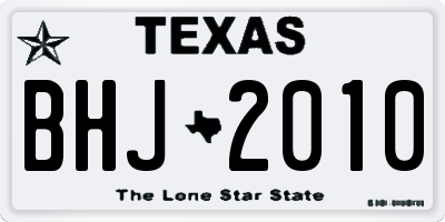 TX license plate BHJ2010