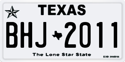 TX license plate BHJ2011
