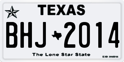 TX license plate BHJ2014