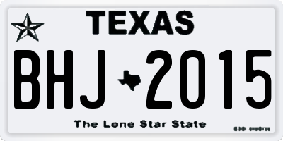 TX license plate BHJ2015