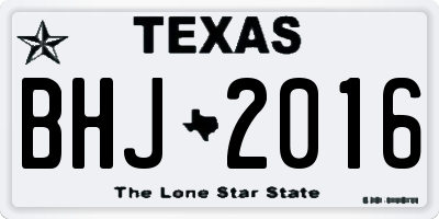TX license plate BHJ2016