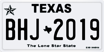 TX license plate BHJ2019