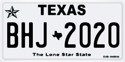 TX license plate BHJ2020