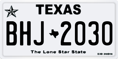 TX license plate BHJ2030