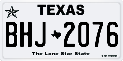 TX license plate BHJ2076