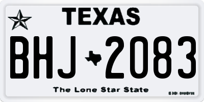 TX license plate BHJ2083