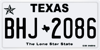 TX license plate BHJ2086
