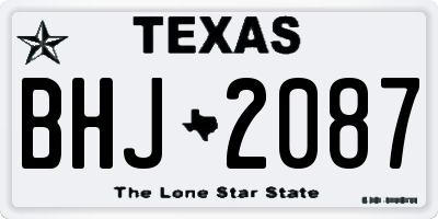 TX license plate BHJ2087