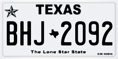 TX license plate BHJ2092