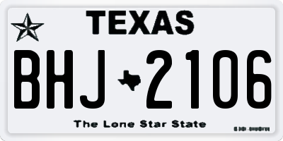 TX license plate BHJ2106