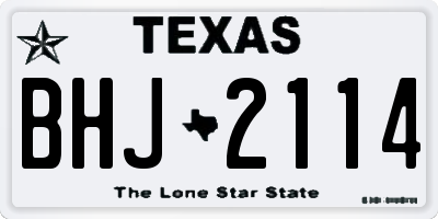 TX license plate BHJ2114