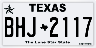 TX license plate BHJ2117