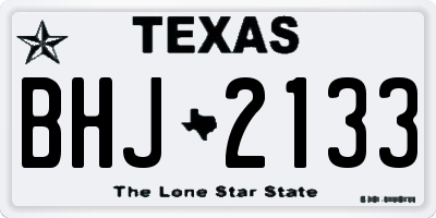 TX license plate BHJ2133